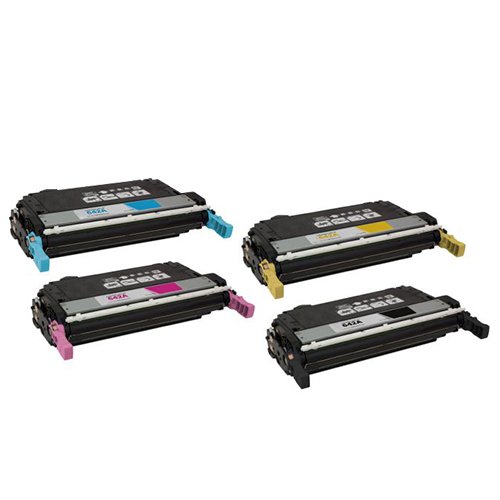 HP 642A (CB400A CB401A CB402A CB403A) Remanufactured Toner Set, 4 Packs