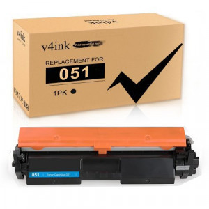 v4ink Canon 051 New Compatible  Toner Cartridge Black Ink -1 Pack (2168C001)