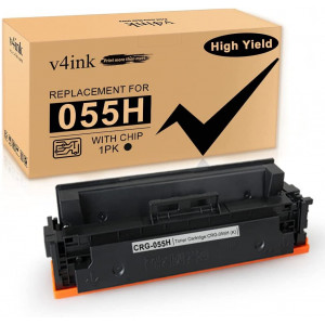 v4ink Canon 055H Compatible High Yield Black Toner Cartridge - 1 Pack  (With Chip)