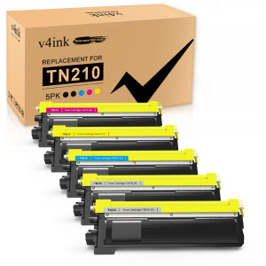 v4ink Brother TN210 Compatible Toner Cartridges 5 Color Set