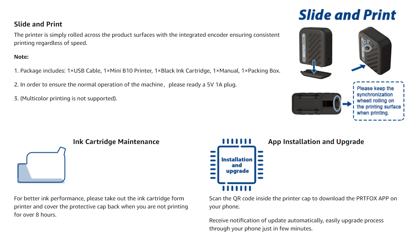 B10 mini printer user guide