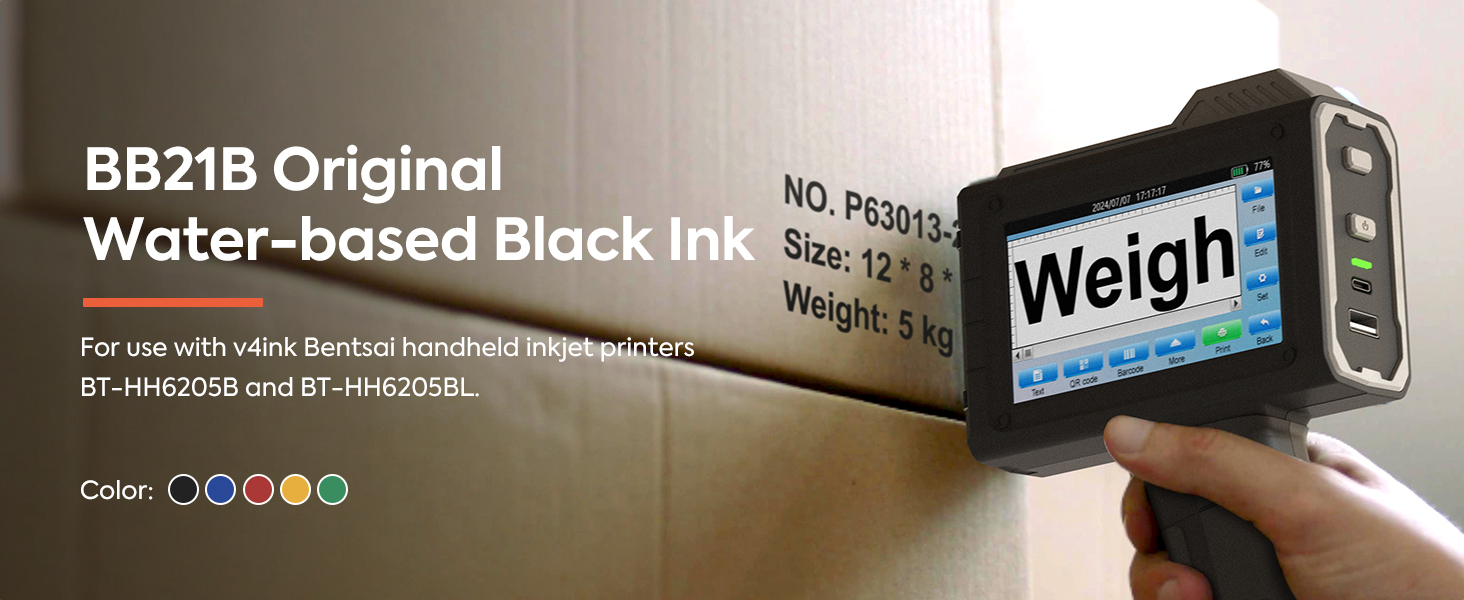bb21b water based ink cartridge for 6205 handheld printer