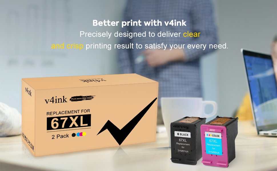 HP 67XL Remanufactured High-Yield Ink Cartridges 2-Piece (K+T)