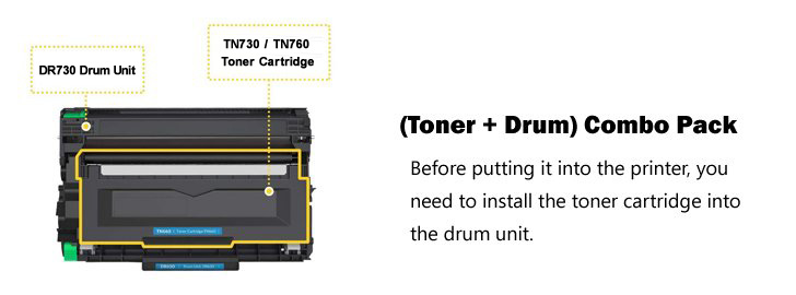 Cartouches de toner compatibles DR730 et 3 TN760 (4 unités) TN 760