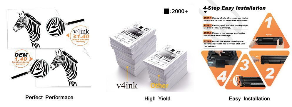 feature of v4ink hp 85a black toner cartridge